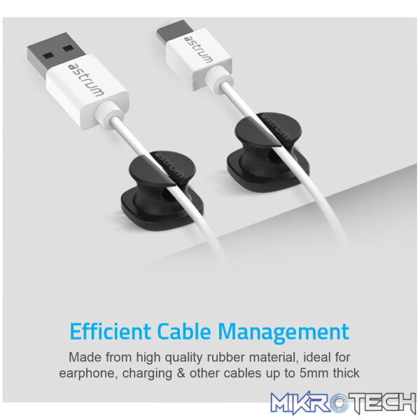 CO060 Mini Cable Organizer Clips - 4 Piece Set for Cable Management - Black - Image 3